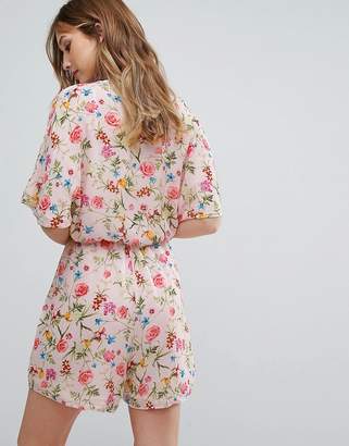 Oh My Love Tall Batwing Floral Playsuit