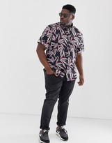 Thumbnail for your product : ONLY & SONS regular fit poplin shirt in floral print-Black