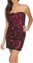 Thumbnail for your product : Arden B Contrast Lace Tube Dress