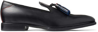 Jimmy Choo FOXLEY Black Mix Reverse Contrast Colour Leather Slippers