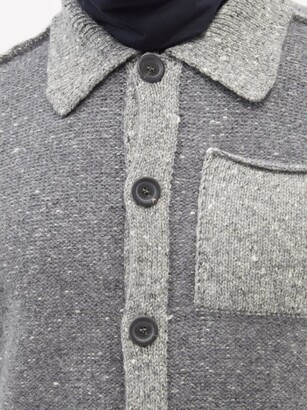 Inis Meáin Patch-pocket Merino-blend Cardigan Jacket - Grey