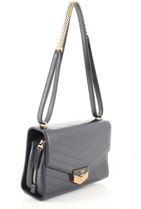 Chanel Black Calfskin Chevron Medal Flap Bag — Edit38 NY