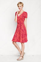 Thumbnail for your product : Lands' End Women's Tall Pattern Knit Shirred Surplice Dress