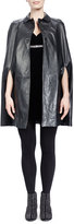Thumbnail for your product : Saint Laurent Collared Leather Cape, Noir