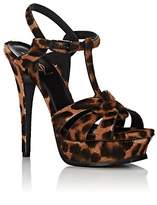 Thumbnail for your product : Saint Laurent Women's Tribute Leopard-Print Calf Hair Sandals - Brown