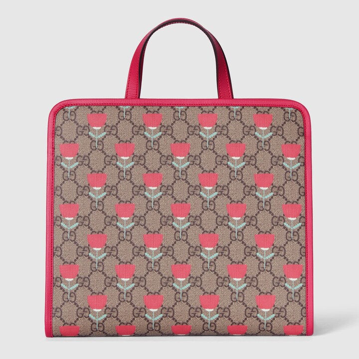 Children's flower print tote bag
