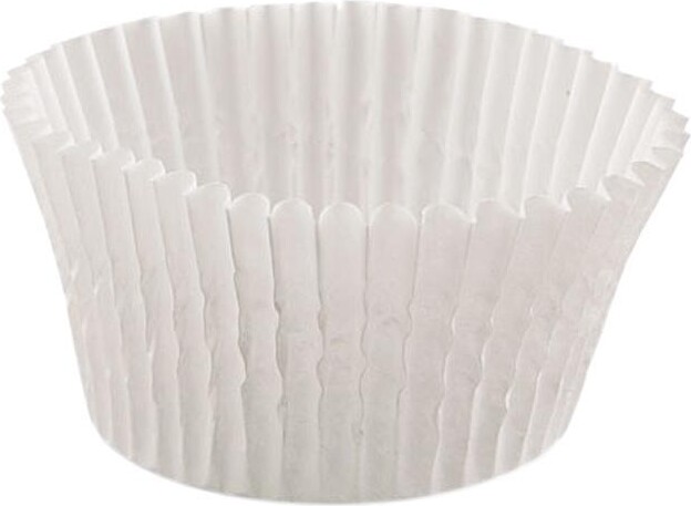 HOFFMASTER® 610032 Fluted Bake Cups, 4 1/2 dia x 1 1/4h, White, 500/Pack, 20 Pack/Carton, 1 Carton