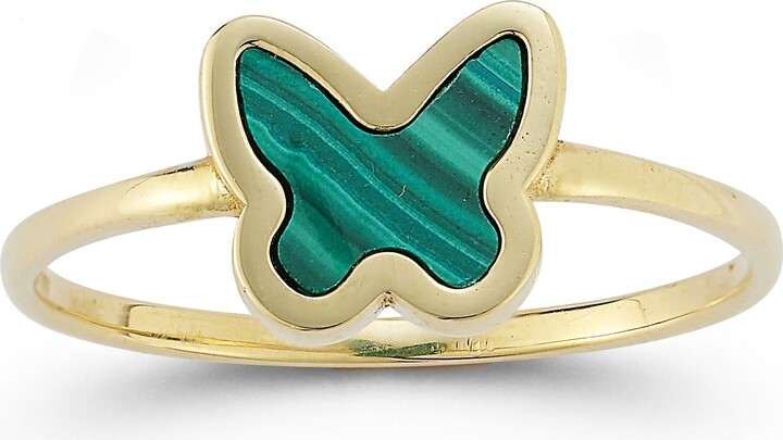 Ember Fine Jewelry 14K Gold Butterfly Malachite Ring