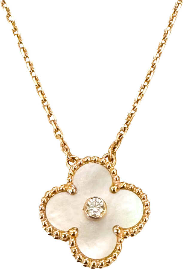 Van Cleef & Arpels Vintage Alhambra pink gold necklace ShopStyle
