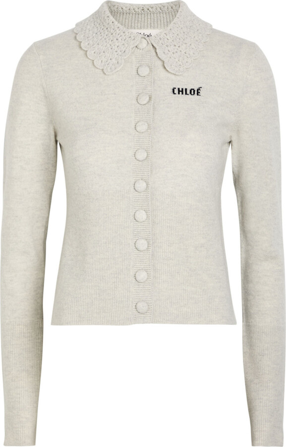 Chloé Logo Intarsia Wool Cardigan