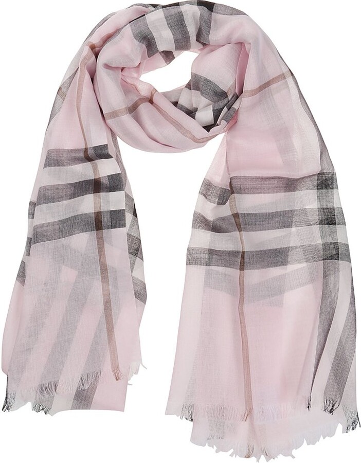 Burberry Checked Frayed Edge Scarf - ShopStyle Scarves