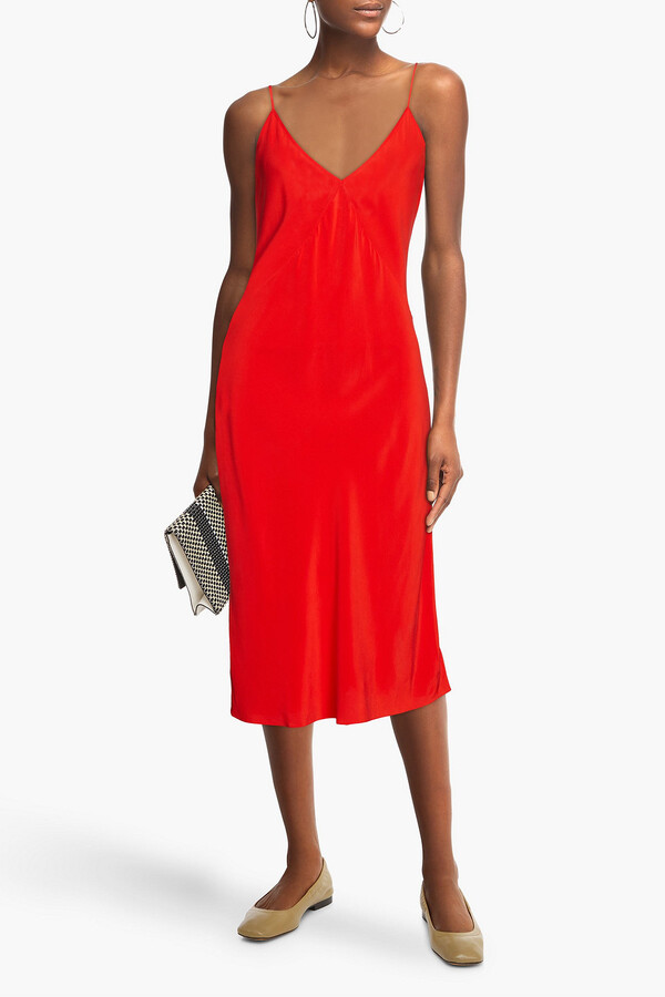 Equipment Silk midi slip dress ShopStyle