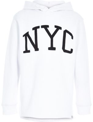River Island Boys white NYC print hoodie