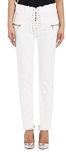 Taverniti So Ben Unravel Project Women's Lace-Up Skinny Jeans-White