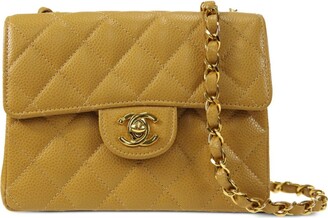 Chanel Classic Mini Square Flap, Black Caviar Leather, Gold Hardware,  Preowned in Dustbag MA001