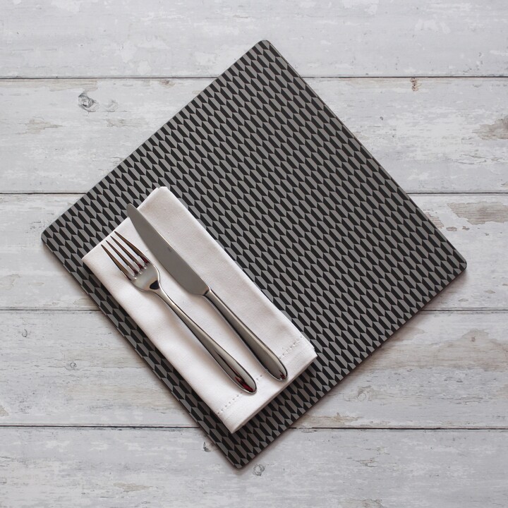 Dunelm Set of 4 Geometric Corkback Placemats Black and white ShopStyle