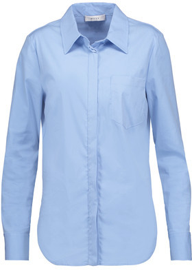 Milly Stretch Cotton-Blend Poplin Shirt