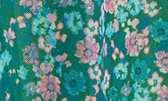 SAGE Collective Floral Print Mesh Wrap Midi Dress