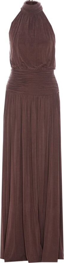 Elisabetta Franchi Jewelled Bow Carpet Maxi Dress