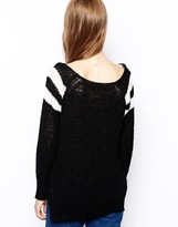 Thumbnail for your product : Vila Stripe Shoulder Falisy Sweater