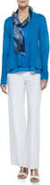 Thumbnail for your product : Eileen Fisher Stretch Crepe Modern Wide-Leg Pants, White
