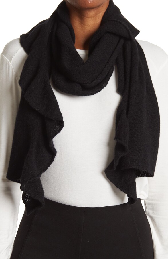 Black Ruffle Scarf | Shop the world's largest collection of fashion |  ShopStyle