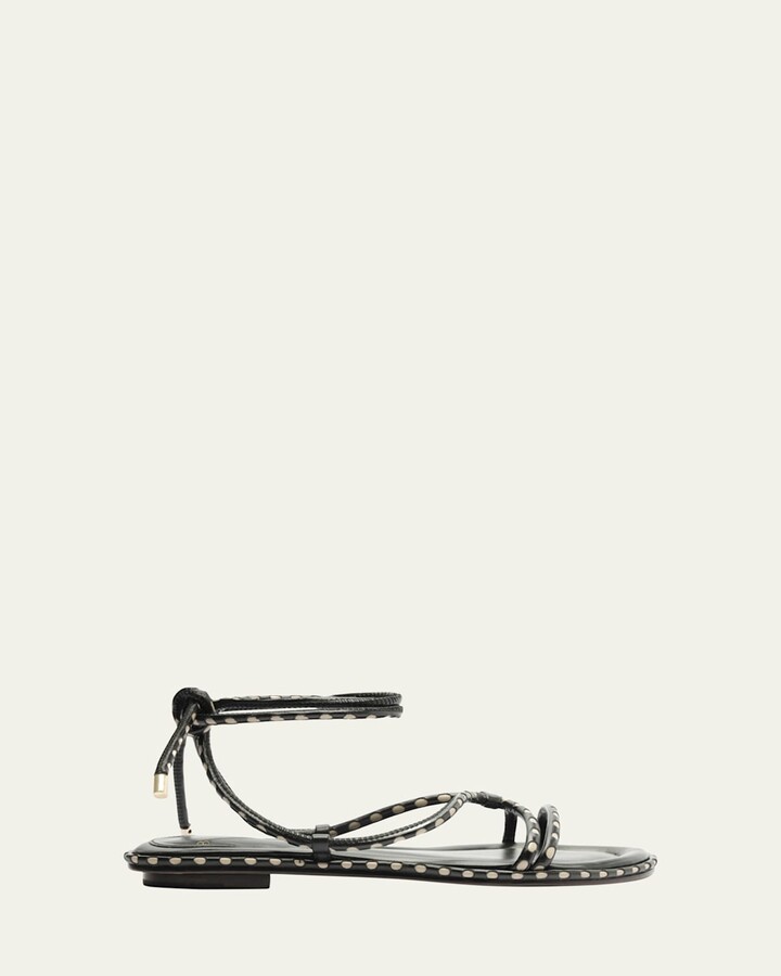 Alexandre Birman Donna Self-Tie Leather Flat Sandals