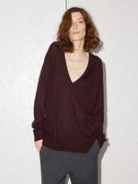 Thumbnail for your product : Raey V Neck Fine Knit Cashmere Sweater - Womens - Burgundy