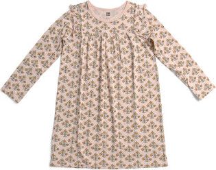 TJMAXX Girls Floral Long Sleeve Mighty Dress, Cotton