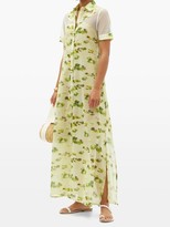 Thumbnail for your product : GALANTHYA Cassandra Lotus Flower-print Cotton-voile Dress - Yellow Print