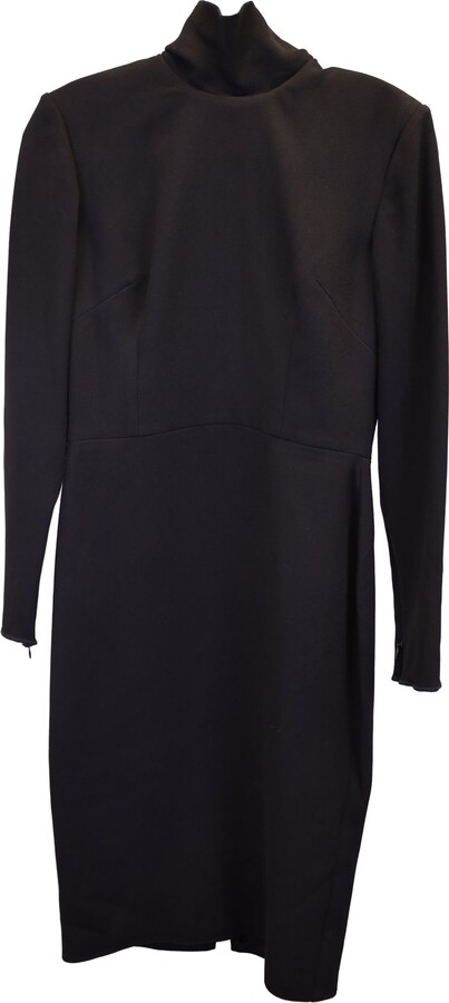 Alex Perry Mock Neck Dress in Black Triacetate