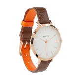 Thumbnail for your product : Auree Jewellery Chestnut Brown And Orange Italian Leather Ladies Watch