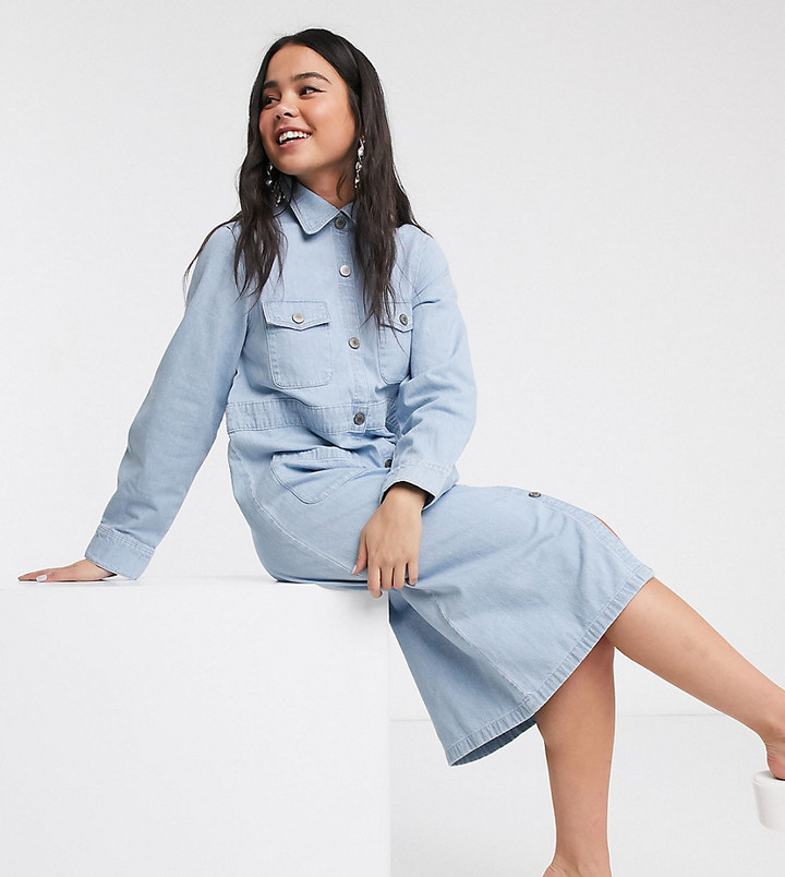 monki denim shirt dress