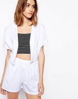 Thumbnail for your product : ASOS Cropped Blazer in Scuba with Swing Sleeve
