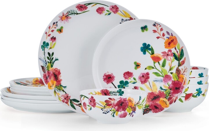 Mikasa Karina Bone China 12 Piece Dinnerware Set Service for 4