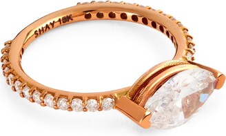 Shay Rose Gold And Diamond Basics Pinky Ring