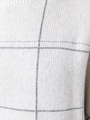 Brunello Cucinelli cashmere grid print jumper