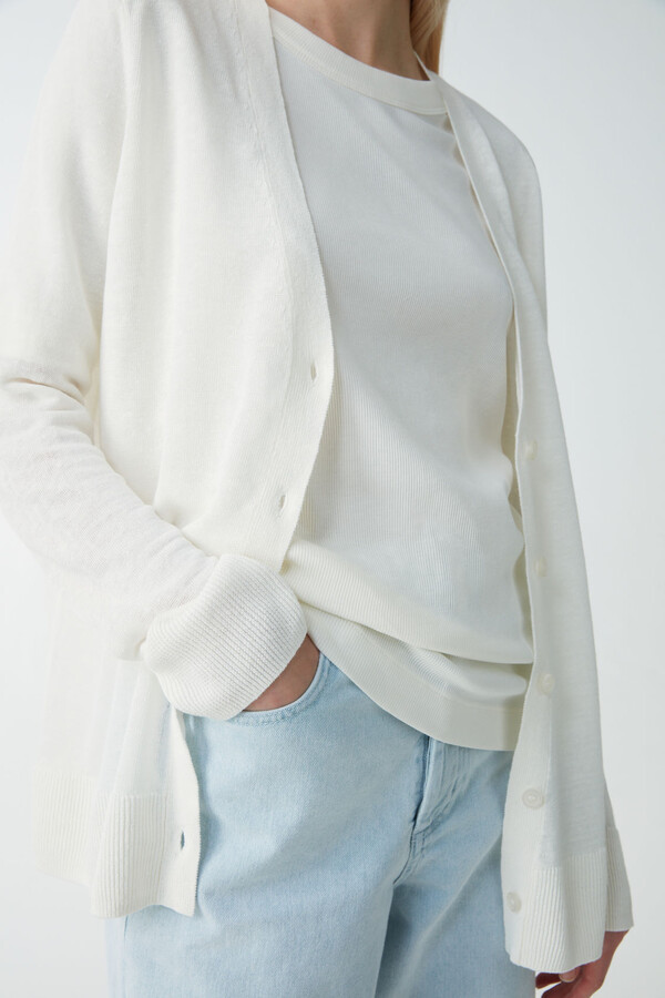 Cos Linen-Mulberry Silk Cardigan - ShopStyle
