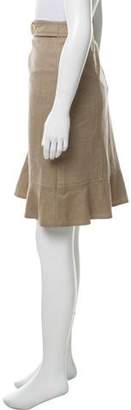 Akris Punto Wool Knee-Length Skirt Brown Wool Knee-Length Skirt