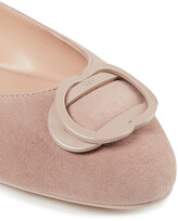 Thumbnail for your product : Stuart Weitzman Adeliza Tonal Suede Ballet Flats
