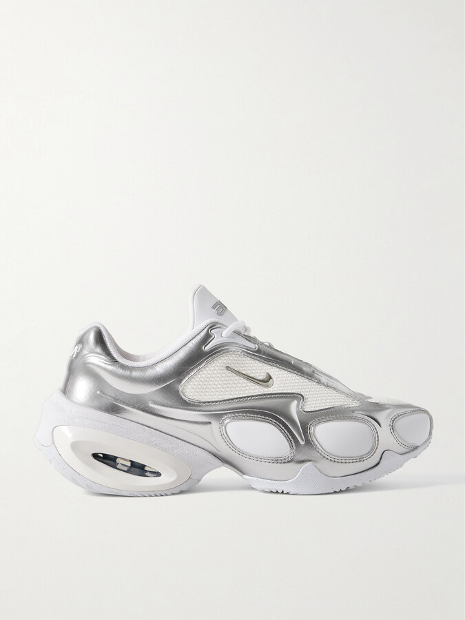 Nike - Air Max Muse Mesh-trimmed Metallic Leather Sneakers - White