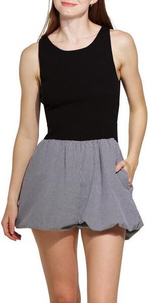 Gilli Women's Gingham Bubble Dress Small Black