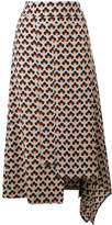 Thumbnail for your product : Marni Portrait print asymmetric skirt