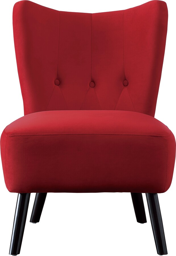 IGEMAN Unique Style Accent Chair Velvet Padded Seat Covering Button