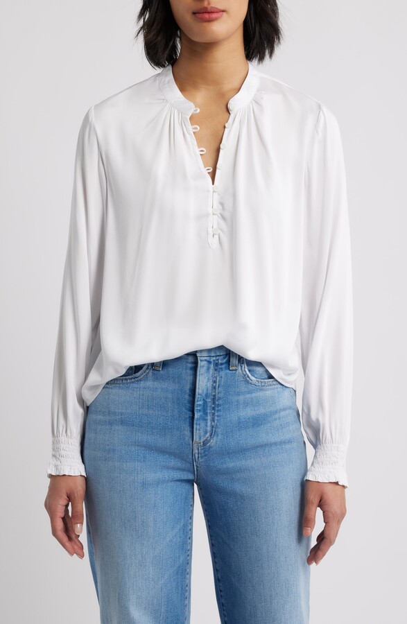 Cloth & Stone Gathered Satin Top