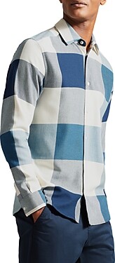 notley long sleeve large scale check shirt