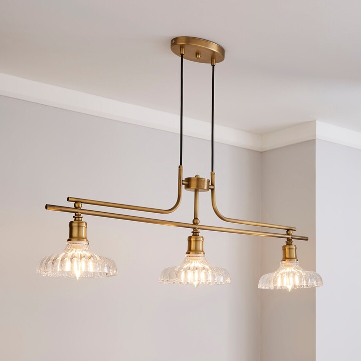 Dunelm Colt 3 Light Diner Antique Brass Ceiling Fitting Gold ShopStyle