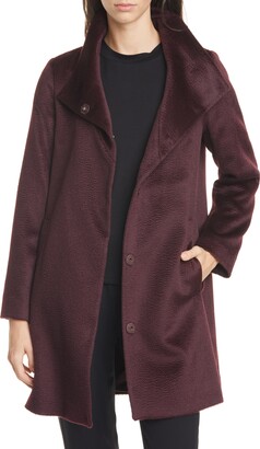 Eileen Fisher High Collar Wool & Alpaca Blend Coat