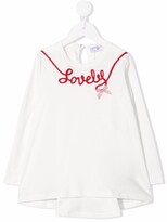 Thumbnail for your product : MonnaLisa Lovely embroidered bow-detail top
