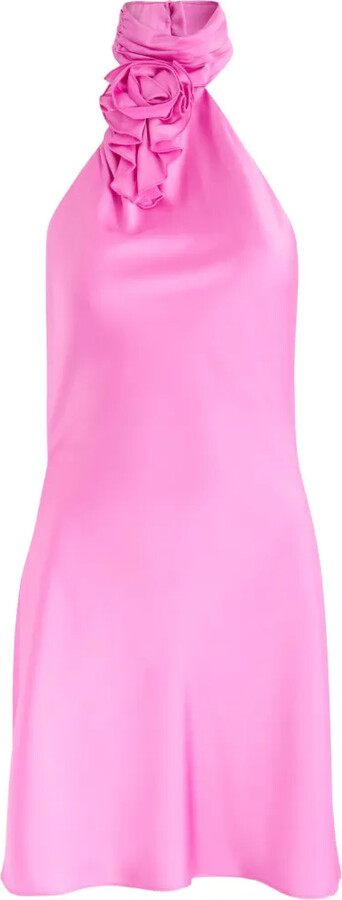 Misha Collection Sterling ruffled halterneck mini dress